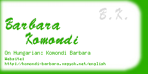 barbara komondi business card